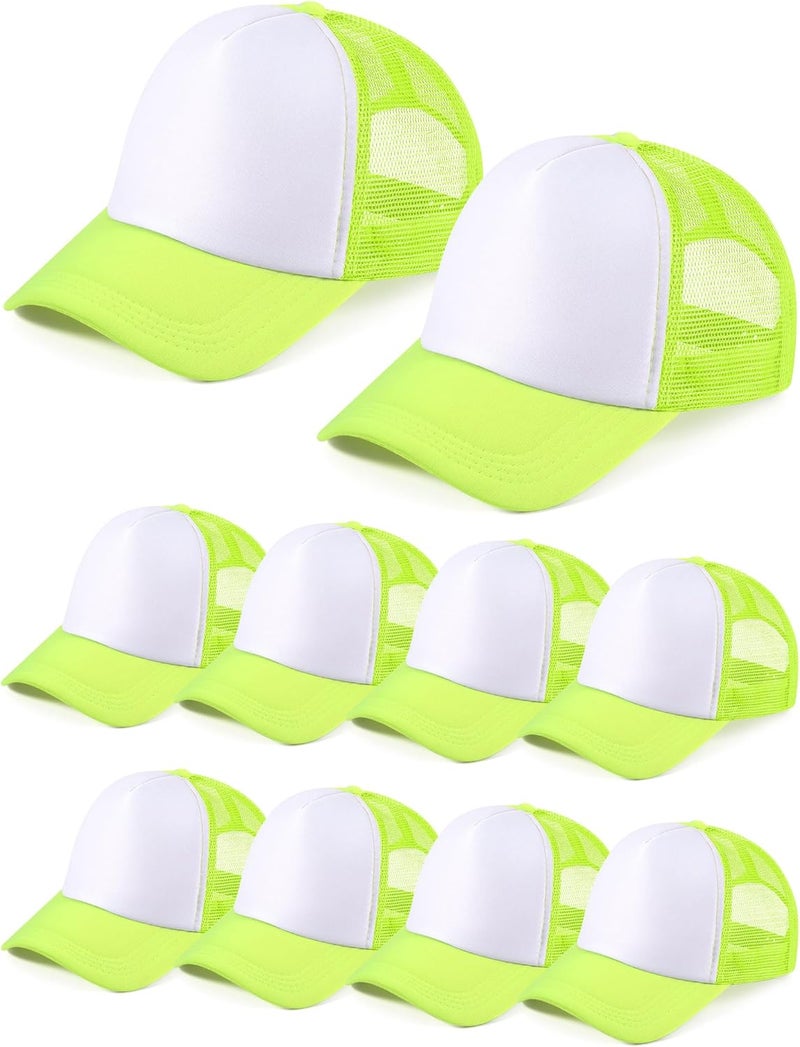 Tarpop 10 Pcs Sublimation Blank Trucker Hats Bulk Mesh Baseball Cap Polyester Mesh Trucker Hat for Men and Women - Image 1